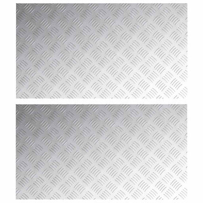 Treppe Tritt Rechtwinklig 2 pcs Silber 90 x 50 cm Aluminium