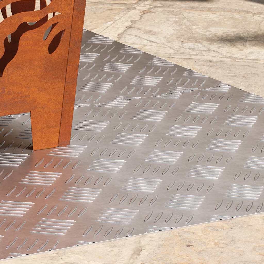 Treppe Tritt Rechtwinklig 2 pcs Silber 100 x 50 cm Aluminium