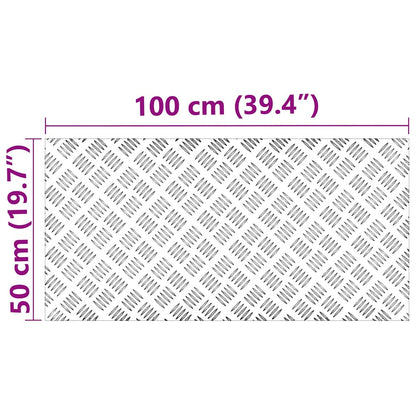 Treppe Tritt Rechtwinklig 2 pcs Silber 100 x 50 cm Aluminium