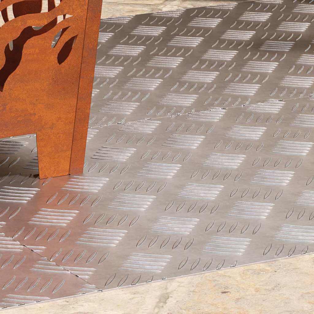 Treppe Tritt Rechtwinklig 4 pcs Silber 100 x 50 cm Aluminium