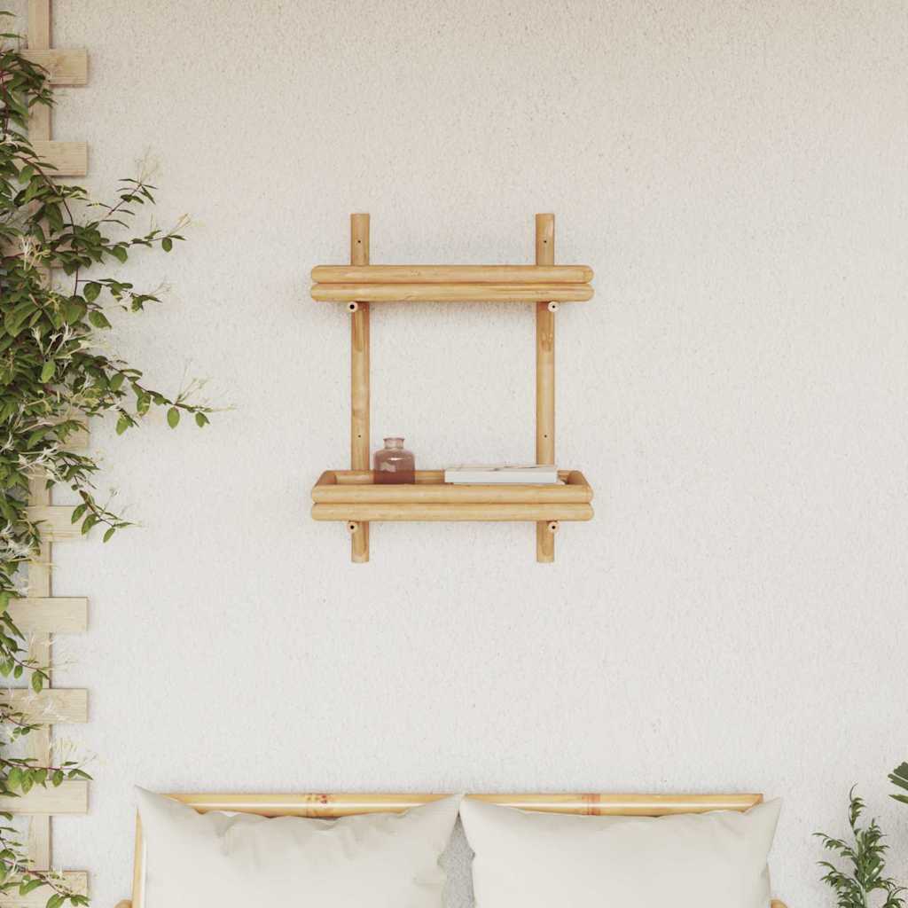 vidaXL Wandregal mit Regal Wandmontiert Braun 39 x 26 x 60 cm Bambus