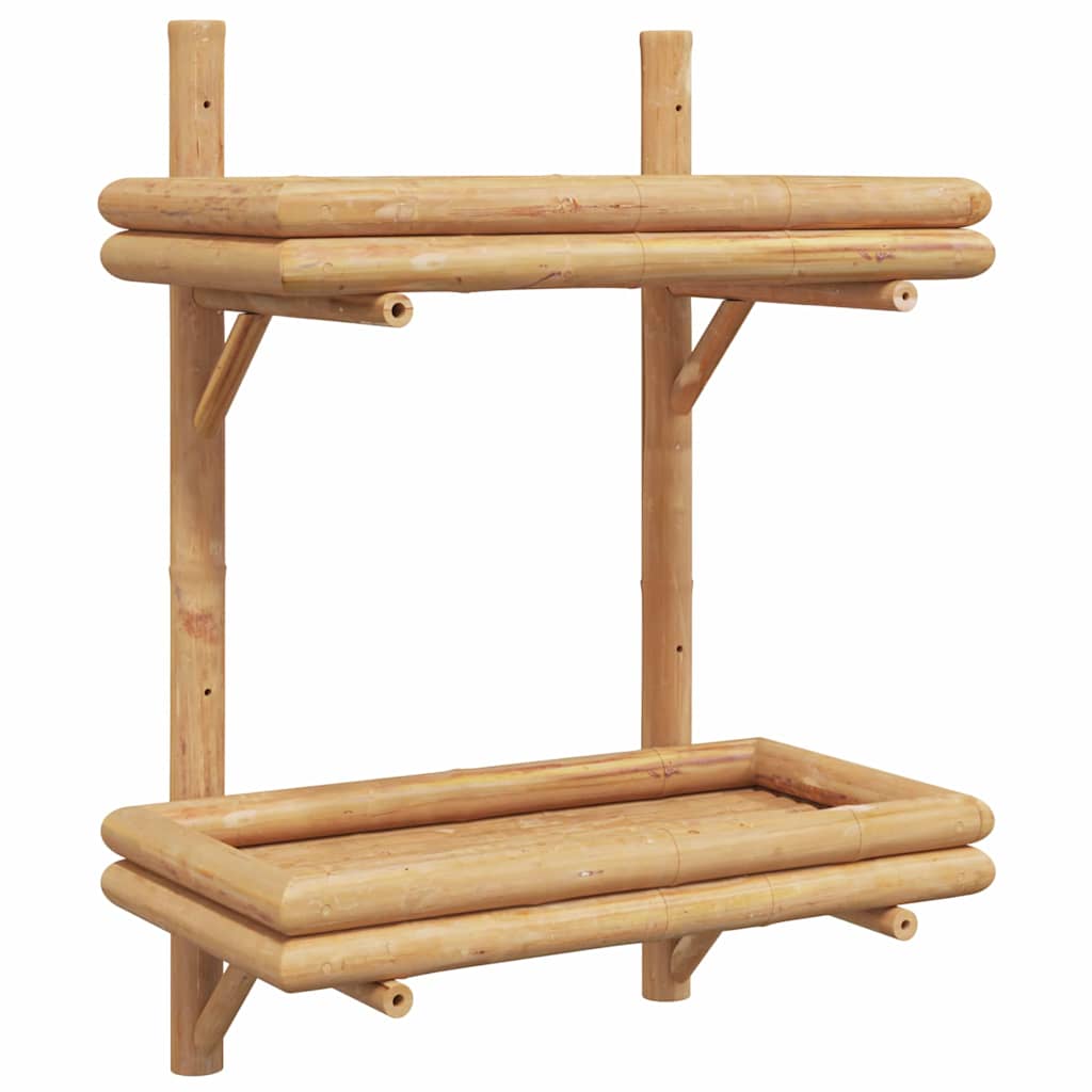 vidaXL Wandregal mit Regal Wandmontiert Braun 39 x 26 x 60 cm Bambus