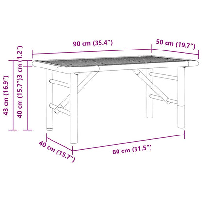 vidaXL Couchtisch Braun 90 x 50 x 43 cm Bambus