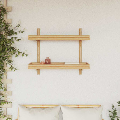 vidaXL Wandregal mit Regal Wandmontiert Braun 39 x 26 x 60 cm Bambus