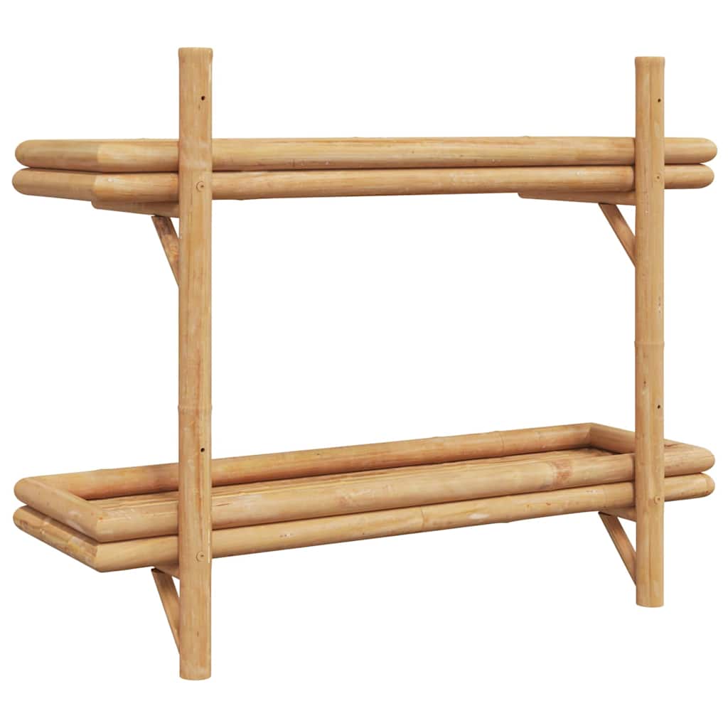 vidaXL Wandregal mit Regal Wandmontiert Braun 39 x 26 x 60 cm Bambus