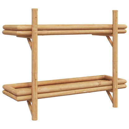 vidaXL Wandregal mit Regal Wandmontiert Braun 39 x 26 x 60 cm Bambus
