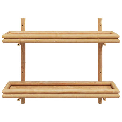 vidaXL Wandregal mit Regal Wandmontiert Braun 39 x 26 x 60 cm Bambus