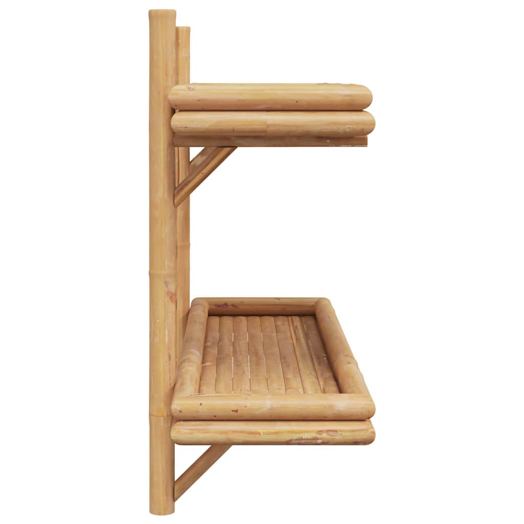 vidaXL Wandregal mit Regal Wandmontiert Braun 39 x 26 x 60 cm Bambus