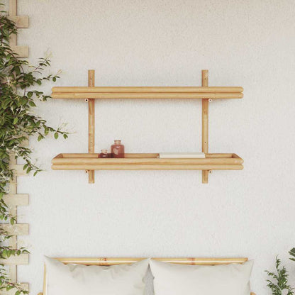 vidaXL Wandregal mit Regal Wandmontiert Braun 100 x 26 x 60 cm Bambus