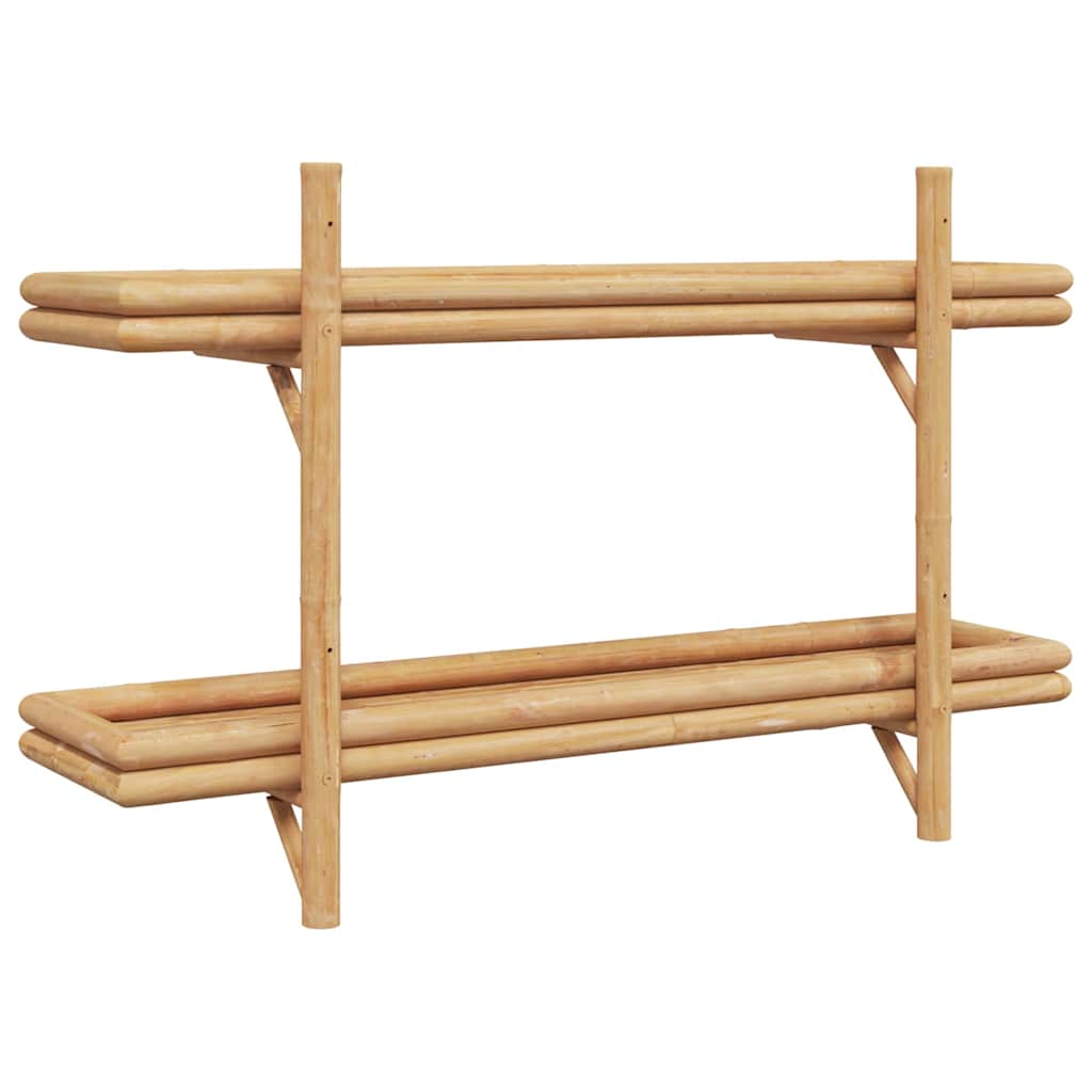 vidaXL Wandregal mit Regal Wandmontiert Braun 100 x 26 x 60 cm Bambus