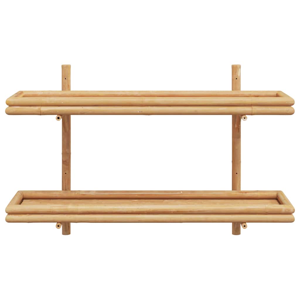 vidaXL Wandregal mit Regal Wandmontiert Braun 100 x 26 x 60 cm Bambus