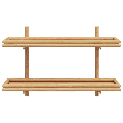 vidaXL Wandregal mit Regal Wandmontiert Braun 100 x 26 x 60 cm Bambus