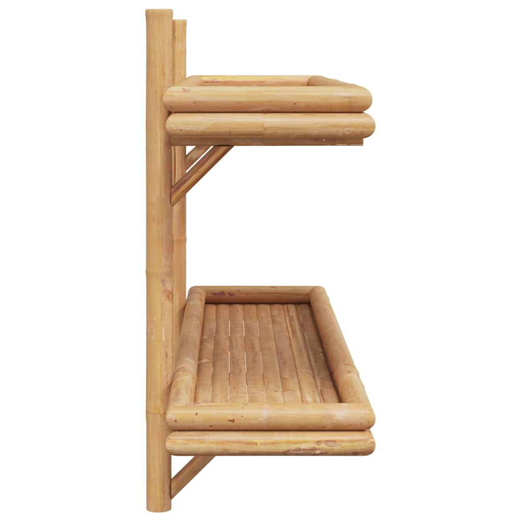 vidaXL Wandregal mit Regal Wandmontiert Braun 100 x 26 x 60 cm Bambus