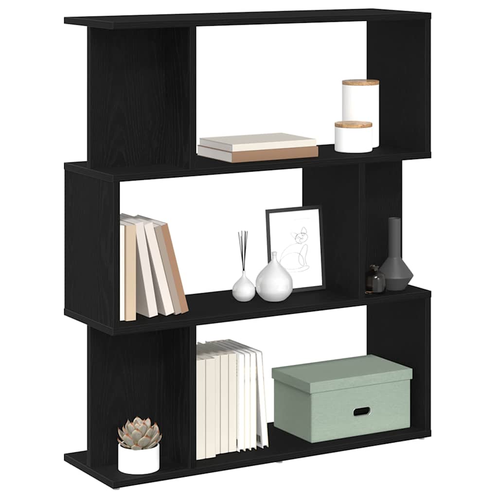 vidaXL Bücherregal Schwarz Eichen-Optik 80x24x96 cm Holzwerkstoff