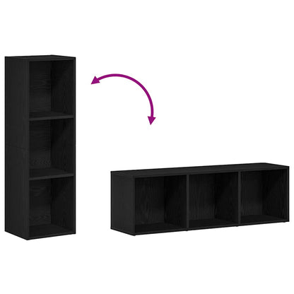 vidaXL Bücherregal Schwarz Eichen-Optik 36x30x114 cm Holzwerkstoff