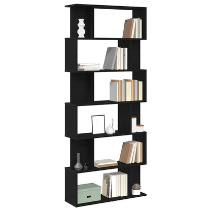 vidaXL Bücherregal Schwarz Eichen-Optik 80x24x190,5 cm Holzwerkstoff