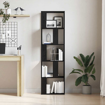 vidaXL Bücherregal/Raumteiler Schwarz Eichen-Optik 45x24x159 cm