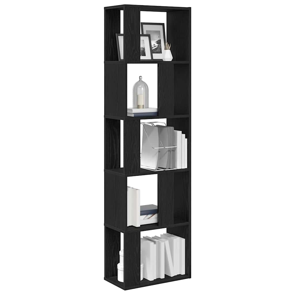 vidaXL Bücherregal/Raumteiler Schwarz Eichen-Optik 45x24x159 cm