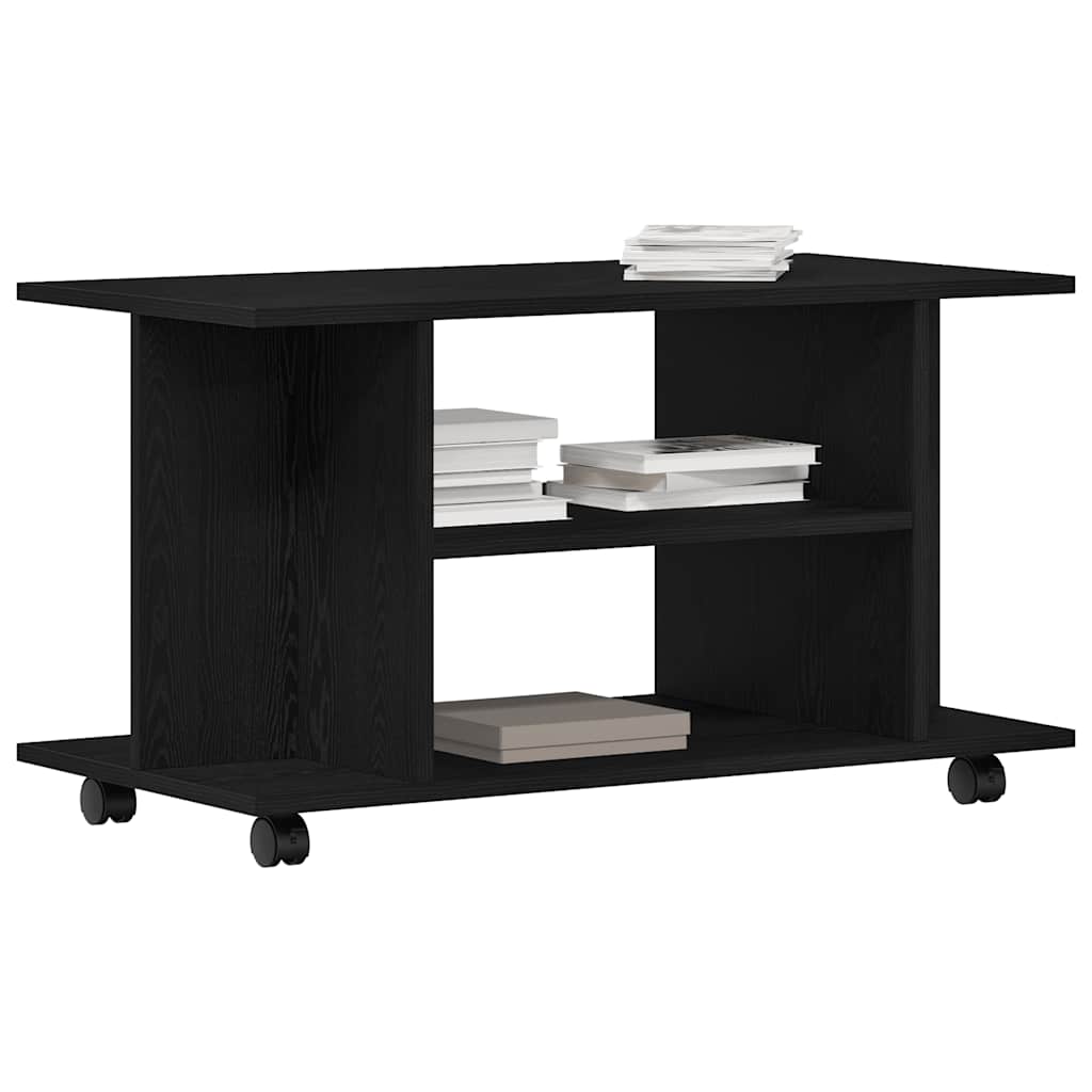 vidaXL TV-Schrank mit Rollen Schwarz Eichen-Optik 80x40x45 cm
