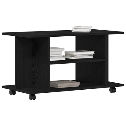 vidaXL TV-Schrank mit Rollen Schwarz Eichen-Optik 80x40x45 cm