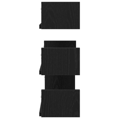 vidaXL Étagères murales 3 pcs Noir aspect chêne Bois d'ingénierie