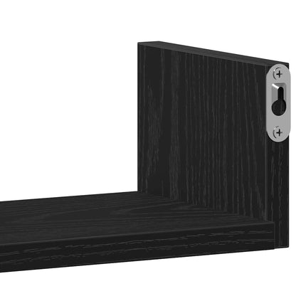 vidaXL Étagères murales 3 pcs Noir aspect chêne Bois d'ingénierie