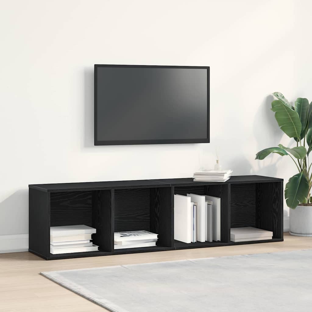 vidaXL Bücherregal Schwarz Eichen-Optik 143 x 30 x 36 cm Holzwerkstoff