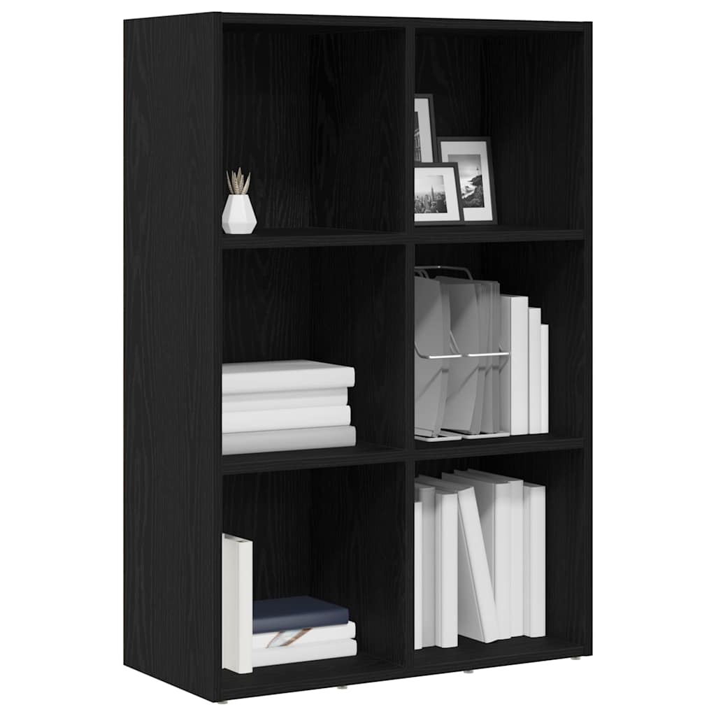 vidaXL Bücherregal Schwarz Eichen-Optik 66x30x98 cm Holzwerkstoff