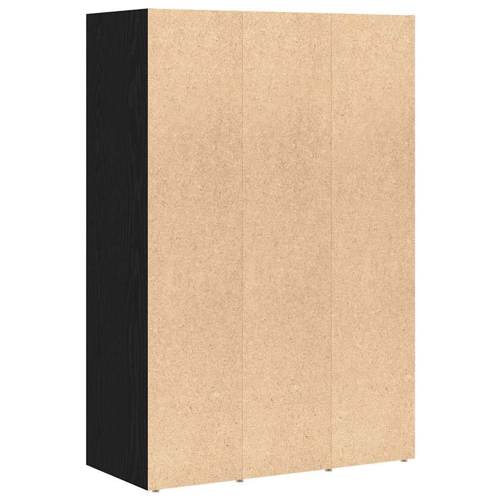 vidaXL Bücherregal Schwarz Eichen-Optik 66x30x98 cm Holzwerkstoff
