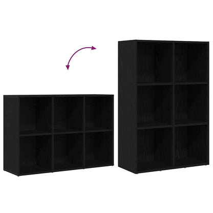 vidaXL Bücherregal Schwarz Eichen-Optik 66x30x98 cm Holzwerkstoff
