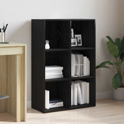vidaXL Bücherregal Schwarz Eichen-Optik 66x30x98 cm Holzwerkstoff