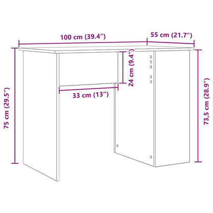 Schreibtisch Schwarze Eiche 100x55x75 cm Holzwerkstoff