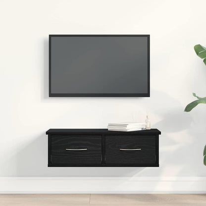 vidaXL Wandschrank Wandmontiert Schwarz Eichen-Optik 60 x 26 x 18,5 cm