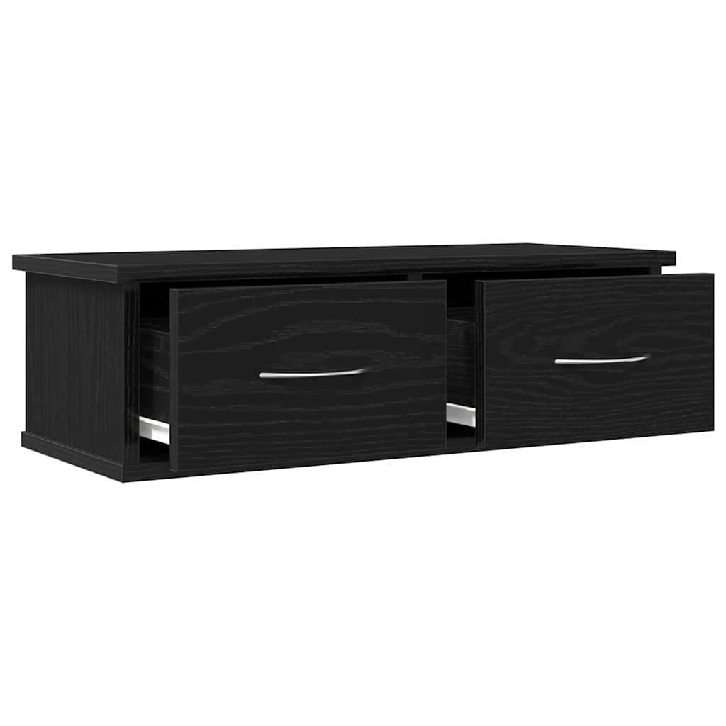 vidaXL Wandschrank Wandmontiert Schwarz Eichen-Optik 60 x 26 x 18,5 cm