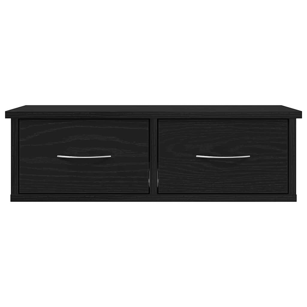 vidaXL Wandschrank Wandmontiert Schwarz Eichen-Optik 60 x 26 x 18,5 cm