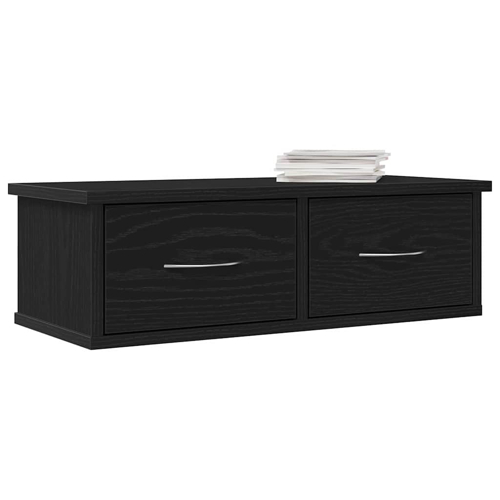 vidaXL Wandschrank Wandmontiert Schwarz Eichen-Optik 60 x 26 x 18,5 cm