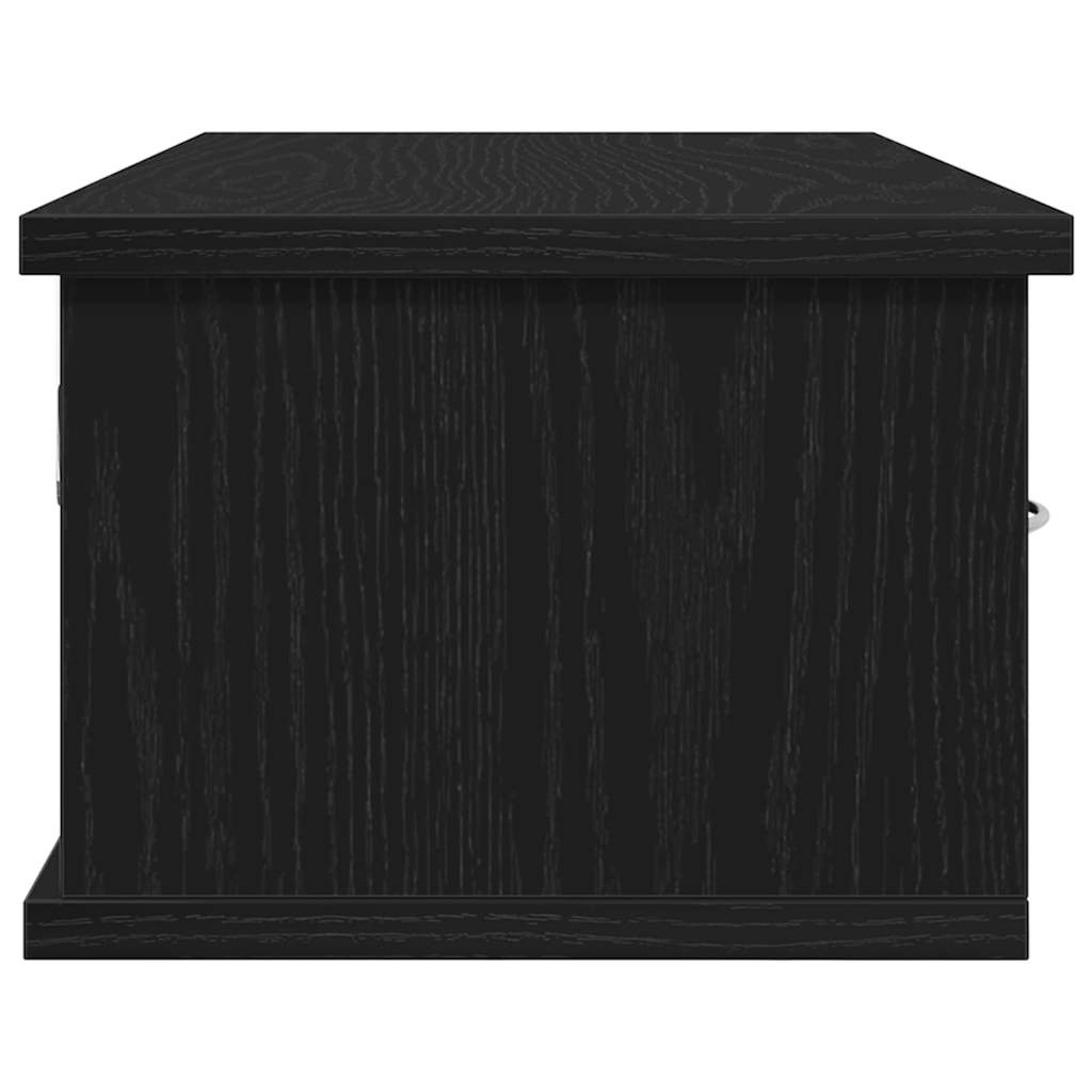 vidaXL Wandschrank Wandmontiert Schwarz Eichen-Optik 60 x 26 x 18,5 cm