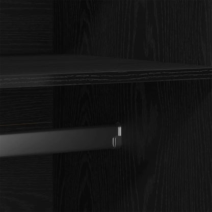 Kleiderschrank mit Tür Schwarz Eichen-Optik 90 x 52 x 200 cm