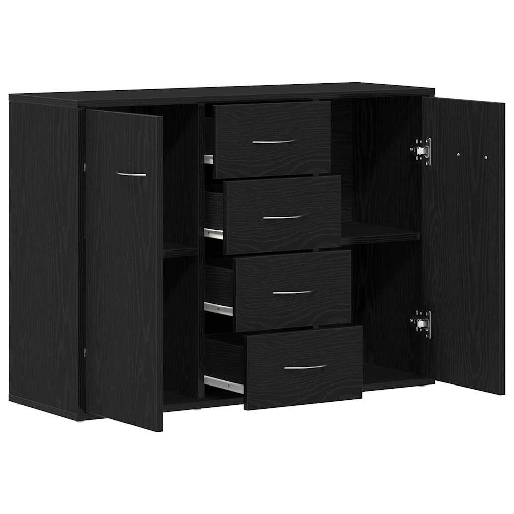 vidaXL Sideboard Schwarz Eichen-Optik 88x30x64 cm Holzwerkstoff