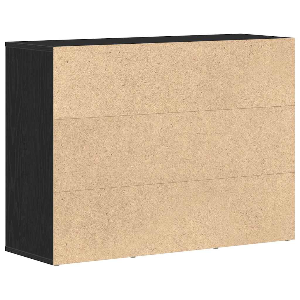 vidaXL Sideboard Schwarz Eichen-Optik 88x30x64 cm Holzwerkstoff