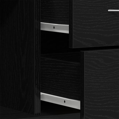 vidaXL Sideboard Schwarz Eichen-Optik 88x30x64 cm Holzwerkstoff