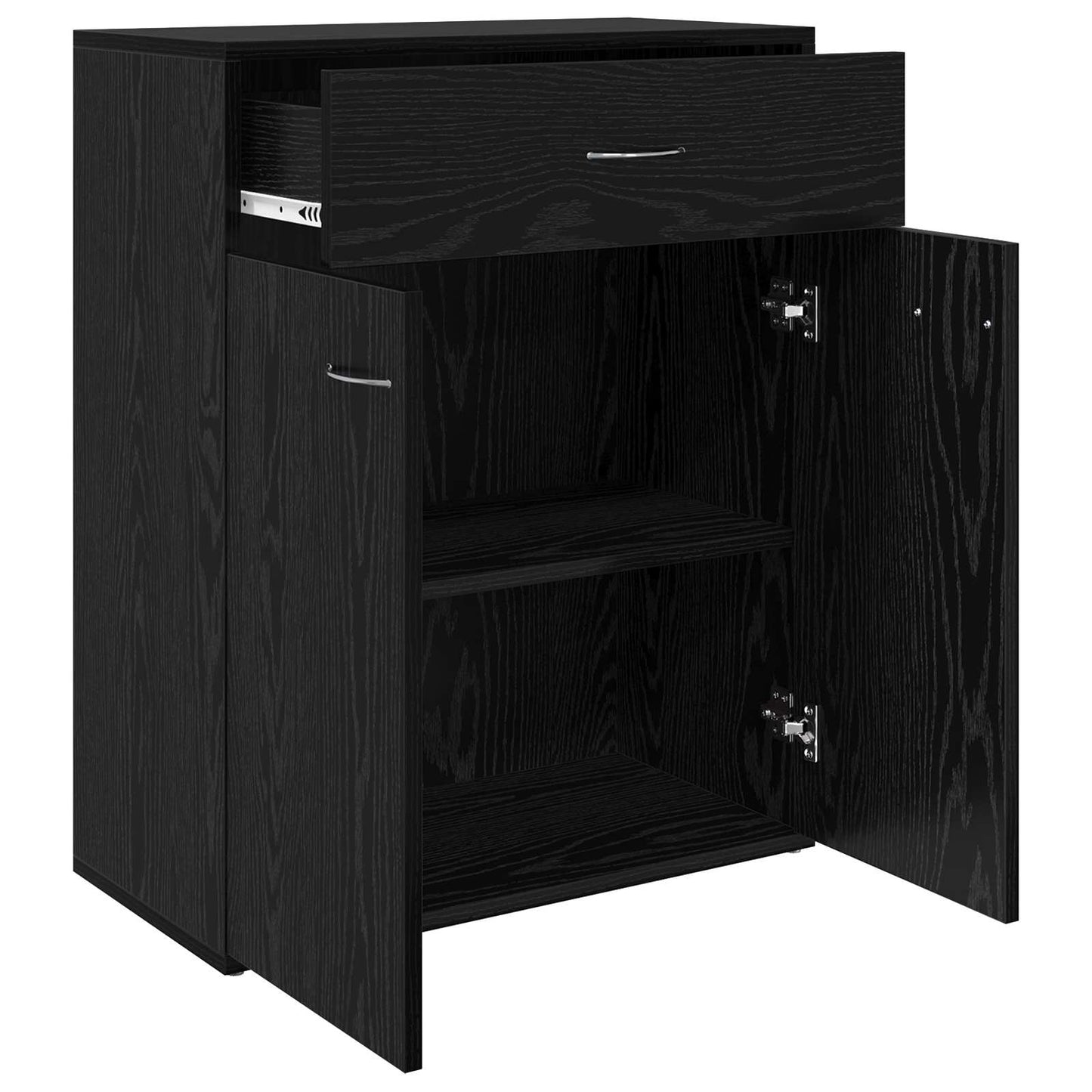 vidaXL Sideboard Schwarz Eichen-Optik 60 x 30 x 75 cm Holzwerkstoff