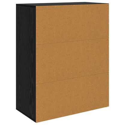 vidaXL Sideboard Schwarz Eichen-Optik 60 x 30 x 75 cm Holzwerkstoff