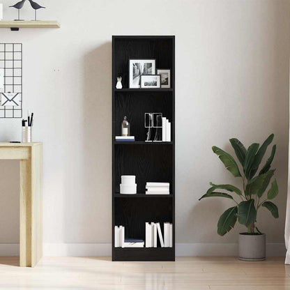vidaXL Bücherregal Schwarz Eichen-Optik 40x24x143 cm Holzwerkstoff
