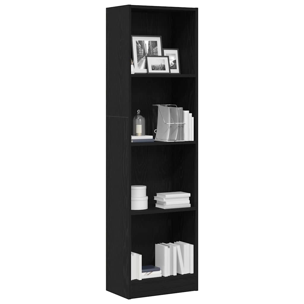 vidaXL Bücherregal Schwarz Eichen-Optik 40x24x143 cm Holzwerkstoff