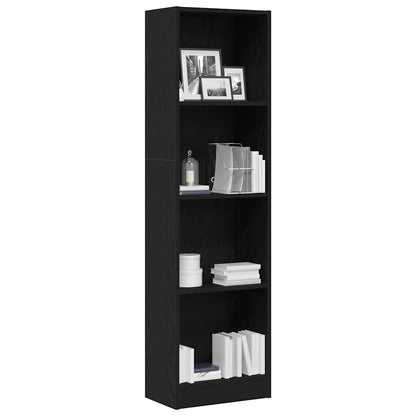 vidaXL Bücherregal Schwarz Eichen-Optik 40x24x143 cm Holzwerkstoff
