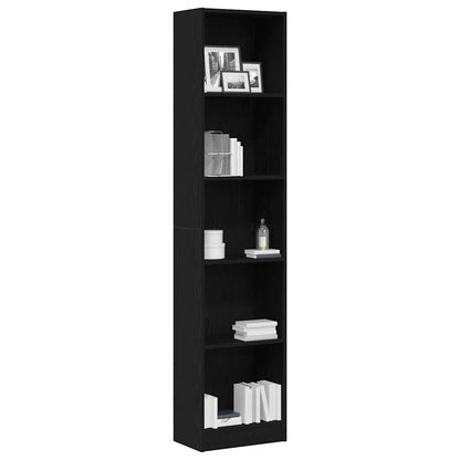 vidaXL Bücherregal Schwarz Eichen-Optik 40x24x176 cm Holzwerkstoff