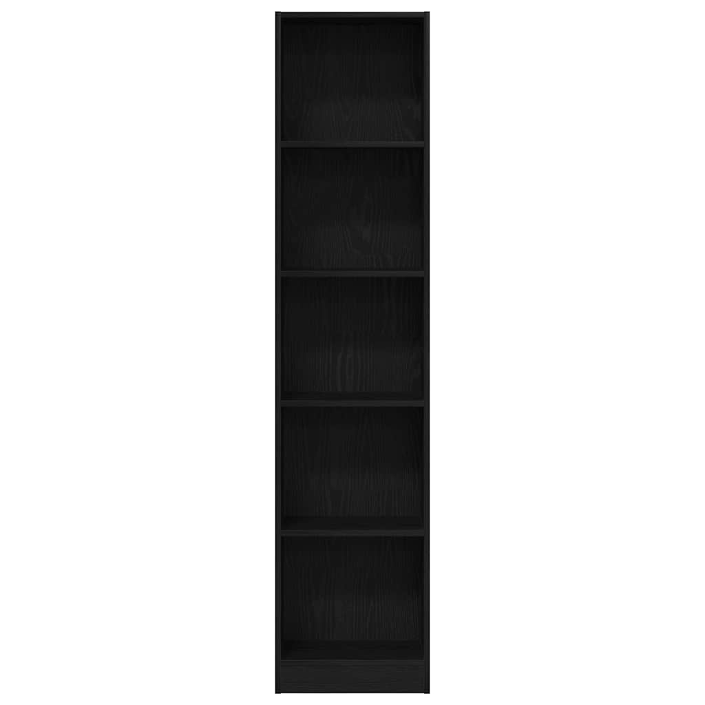 vidaXL Bücherregal Schwarz Eichen-Optik 40x24x176 cm Holzwerkstoff