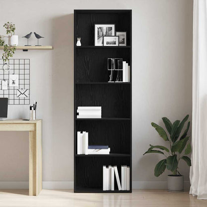 vidaXL Bücherregal Schwarz Eichen-Optik 60x30x189 cm Holzwerkstoff
