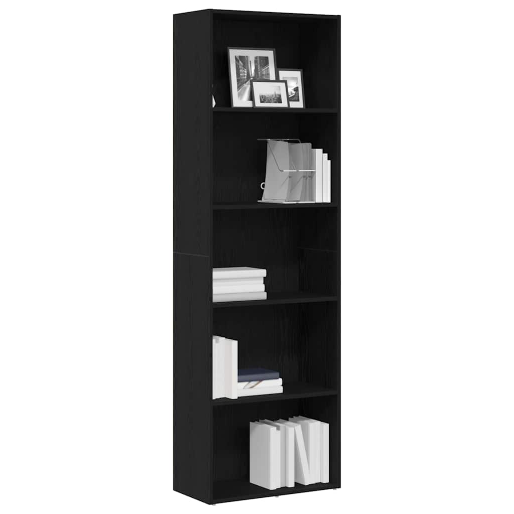 vidaXL Bücherregal Schwarz Eichen-Optik 60x30x189 cm Holzwerkstoff